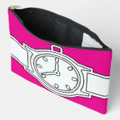 腕時計ホットピンク アクセサリーポーチ (見開き)