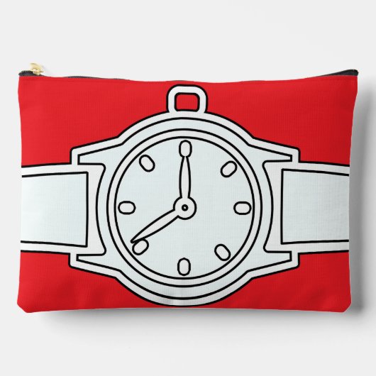 腕時計レッド アクセサリーポーチ (正面)