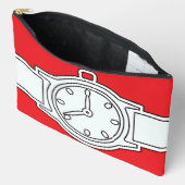 腕時計レッド アクセサリーポーチ (見開き)