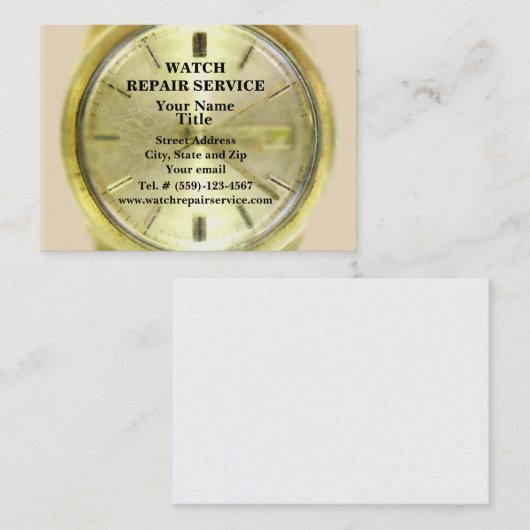 腕時計修理名刺 名刺 (正面/裏面)