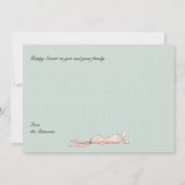 腕椅子に腰かけたイースターバニーがリラックスしている姿をイメージしてみましょう カード (裏面)