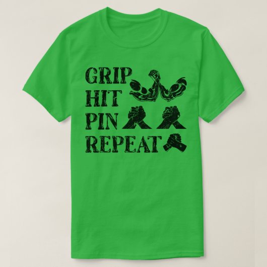 腕相撲の腕相撲グラフィック Tシャツ (デザイン正面)
