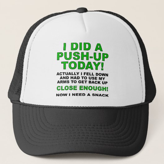腕立て伏せをしたのか Funny Ball Cap トラッカーズハット キャップ (正面)