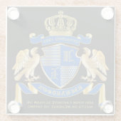 腕章をブルー·イーグルの金ゴールド紋章にする ガラスコースター (裏面)