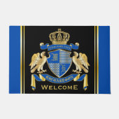 腕章をブルー·イーグルの金ゴールド紋章にする ドアマット (正面)