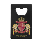 腕章を赤い金ゴールド クレジットカード栓抜き (正面)