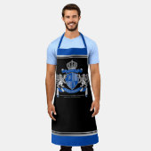 腕章を青い銀色の獅子の紋章にする エプロン (着用した状態)