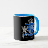 腕章を青い銀色の獅子の紋章にする マグカップ (正面右)