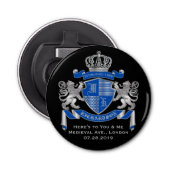 腕章を青い銀色の獅子の紋章にする 栓抜き (正面)