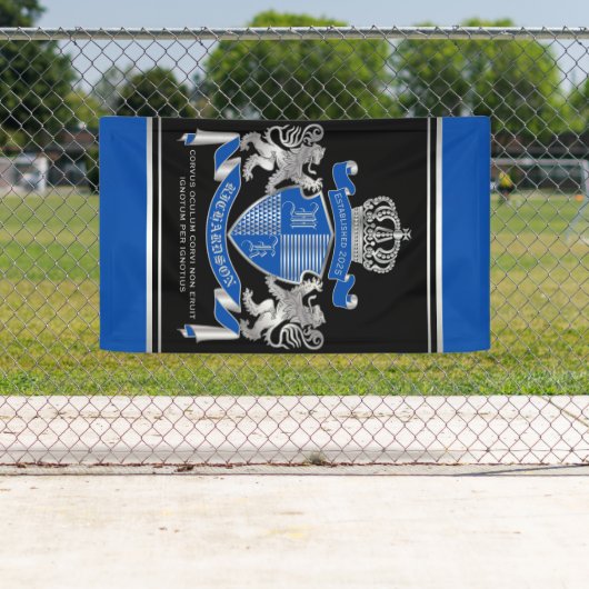 腕章を青い銀色の獅子の紋章にする 横断幕 (インサイチュ)