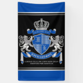 腕章を青い銀色の獅子の紋章にする 横断幕 (縦)