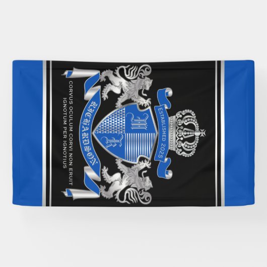 腕章を青い銀色の獅子の紋章にする 横断幕 (横)