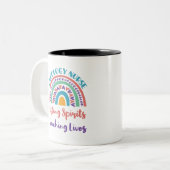 腫瘍学がんナースレインボーリフティングスピリッツ ツートーンマグカップ (正面左)