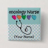 腫瘍学のナースのギフトのユニークなデザイン 缶バッジ (正面)
