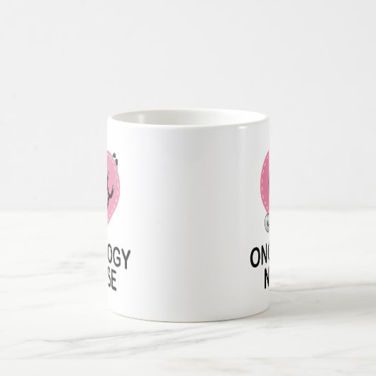 腫瘍学のナースのハートの聴診器 コーヒーマグカップ (中央)