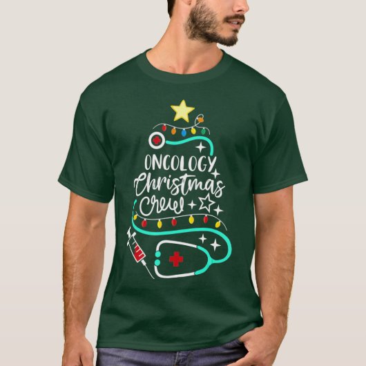 腫瘍学クリスマスクルー腫瘍学ナース書記 Tシャツ (正面)