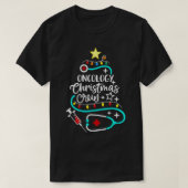 腫瘍学クリスマスクルー腫瘍学ナース腫瘍学者 Tシャツ (デザイン正面)