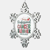 腫瘍学ナースクリスマスがん化学腫瘍学 スノーフレークピューターオーナメント (右)