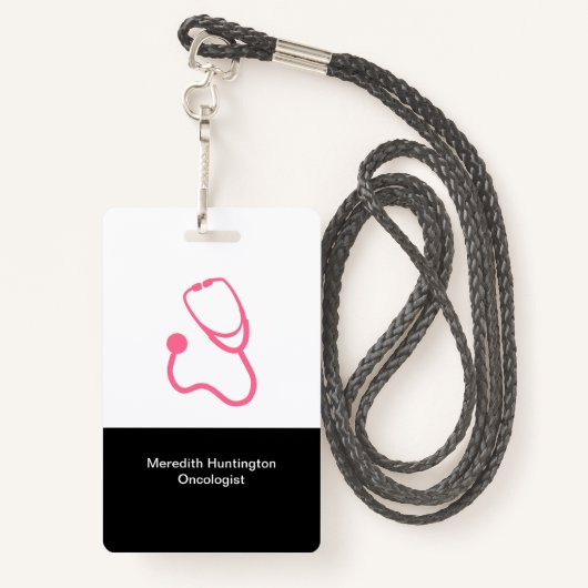 腫瘍専門医医療がん医務室名ID バッジ (裏面ランヤード)