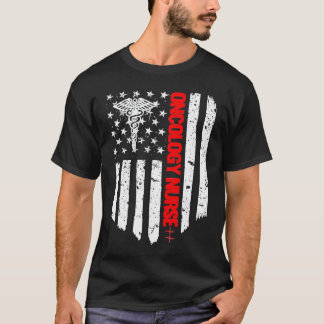 腫瘍看護師 アメリカ国旗 RN 正看護師 ギフト Tシャツ
