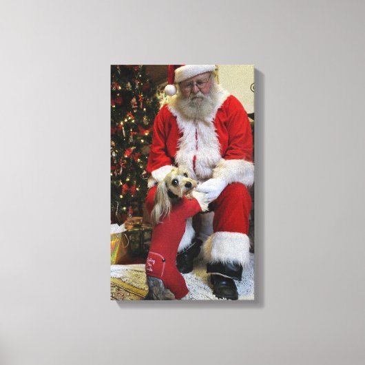 腰が強い最終的にサンタに会うことを得ます キャンバスプリント (正面)