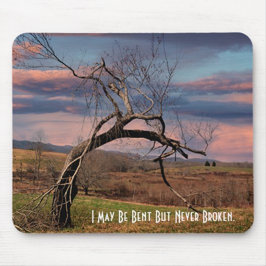 腰が曲がったけれども折れない マウスパッド (正面)
