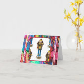 腰回りが大きなくるみ割りのメッセージカード カード (黄色い花)