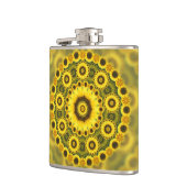 腰回りが大きなヒマワリのフラクタルの曼荼羅パターン フラスク (左)