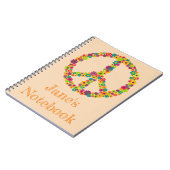 腰回りが大きなピースサインの花 ノートブック (左側)