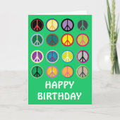 腰回りが大きなピースサイン60sの誕生日 カード (正面)