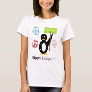 腰回りが大きなペンギンの倍のデザイン Tシャツ