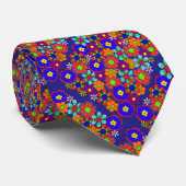 腰回りが大きなレトロの花 ネクタイ (ロール)