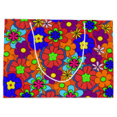 腰回りが大きなレトロの花 ラージペーパーバッグ (裏面)