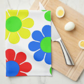 腰回りが大きな花のコラージュ キッチンタオル (四つ折り)