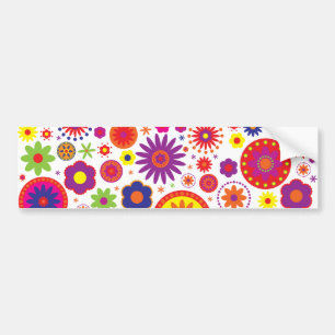 腰回りが大きな虹の花 バンパーステッカー
