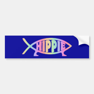 腰回りが大きな魚の虹 バンパーステッカー