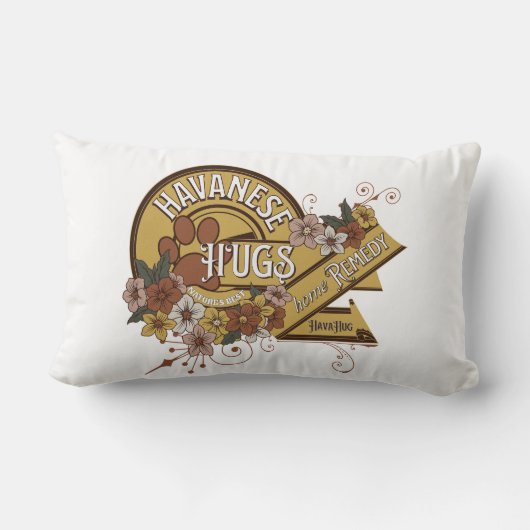 腰枕、フローラ、ハバニーズ犬愛好家へのプレゼント ランバークッション (裏面)