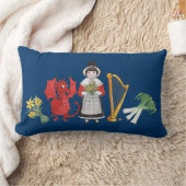 腰神経の枕: ウェールズのラッパスイセン、ドラゴンのニラネギのハープ ランバークッション (ブランケット)