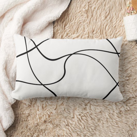 腰神経の枕- 13" x 21" - "抽象的なライン" ランバークッション (ブランケット)
