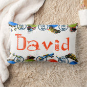 腰神経デイヴィッドまたは男の子のためのパーソナライズな一流のモノグラム ランバークッション (ブランケット)