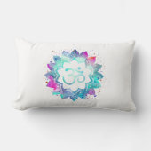 *~*腰神経Omの記号の水彩画のはす曼荼羅 ランバークッション (正面)