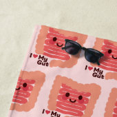 腸が大好き – かわいい笑顔の腸 ビーチタオル (インサイチュ)