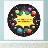 腸内保護の健康のための微生物学 キャンバスプリント (インサイチュ (ウッドフロア))