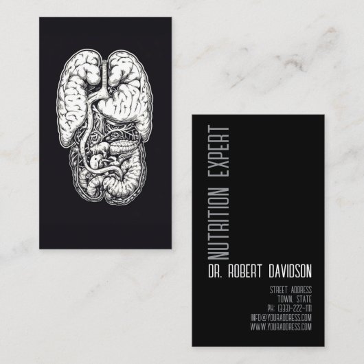 腸内健康医マイクロバイオタ専門家 名刺 (正面/裏面)