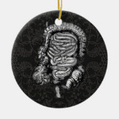 腸図ヴィンテージ セラミックオーナメント (正面)
