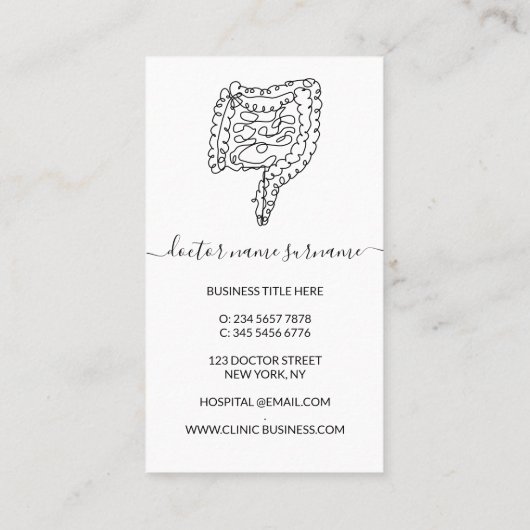 腸消化器科医 名刺 (裏面)