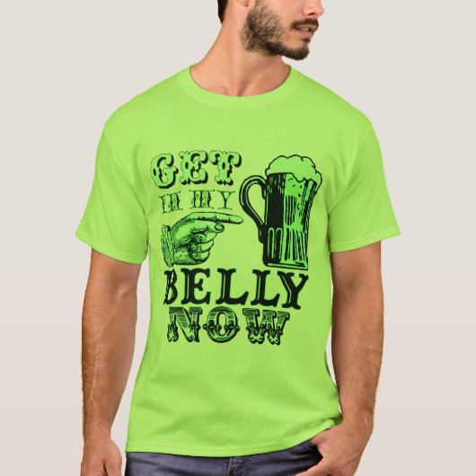 腹おもしろいのSt patricks dayの私のティーで今得て下さい Tシャツ (正面)