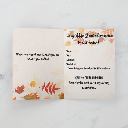 腹がいっぱいになるまで食べよう 招待状 (内部)