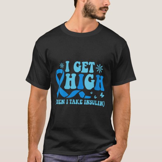 腹が高くなるとインスリンVネックになる Tシャツ (正面)
