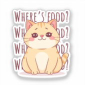 腹ペコのジンジャー猫 シール (正面)